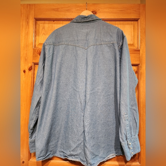 Work n' Sport Men's Denim Long Sleeve Shirt 3X - Picture 2 of 7